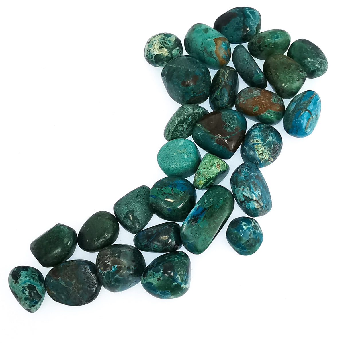 Chrysocolla tumble from Peru.