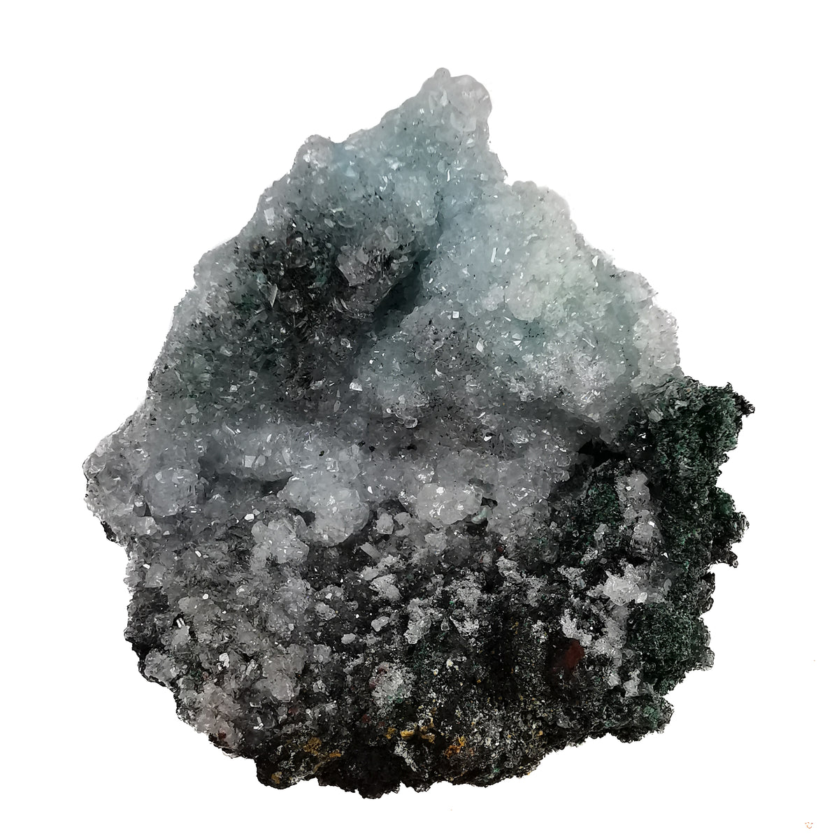 Chrysocolla and Calcite specimen from Concepcion del Oro, Zacatecas, Mexico.
