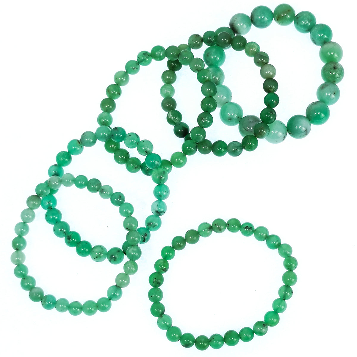 Chrysoprase bead bracelet.