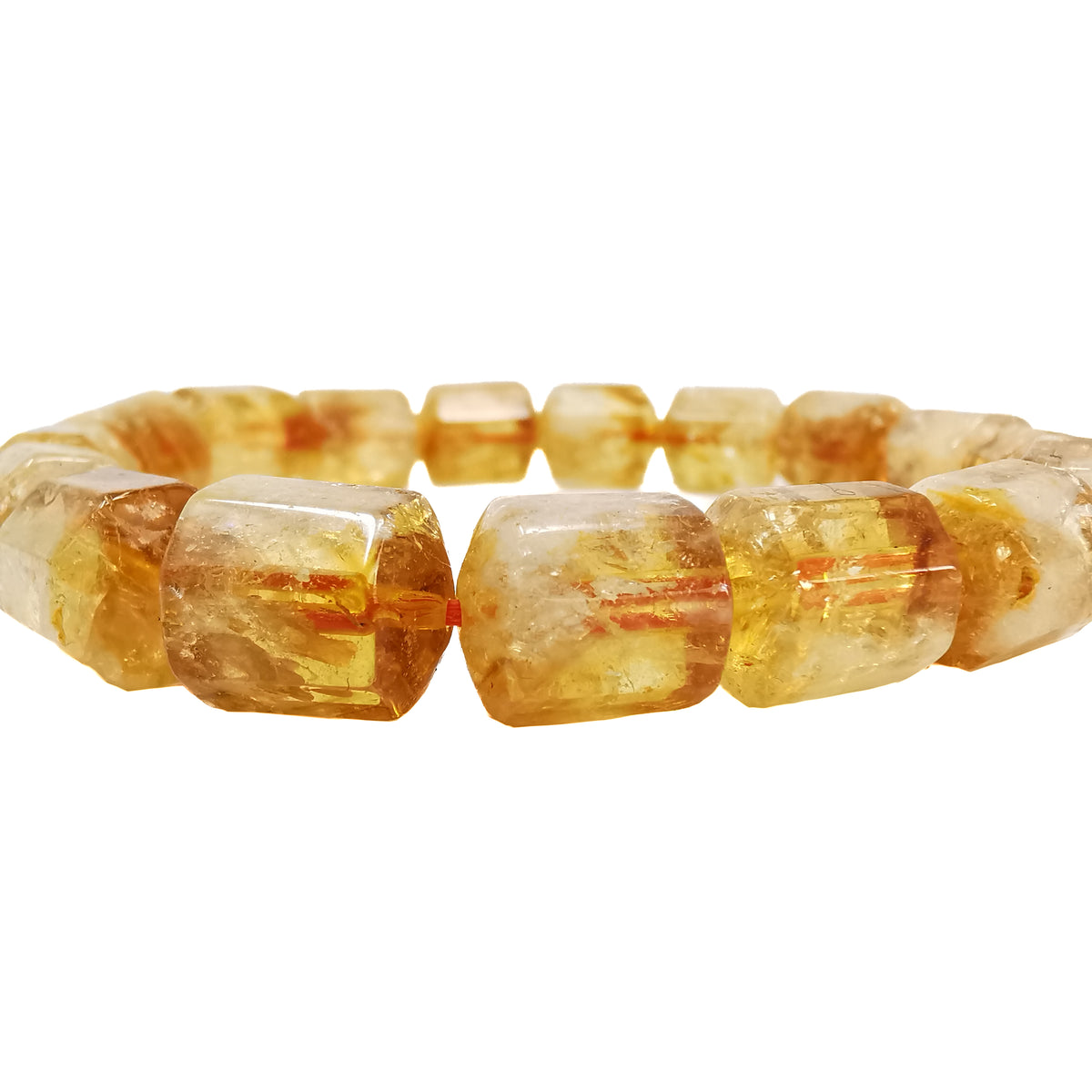 Citrine barrel bead bracelet.