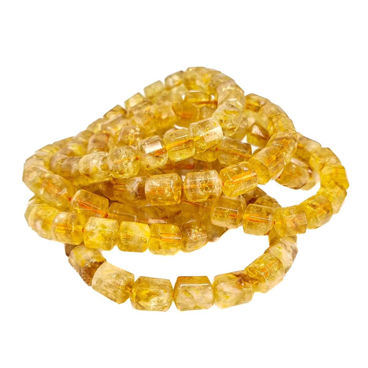 Citrine barrel bead bracelet.