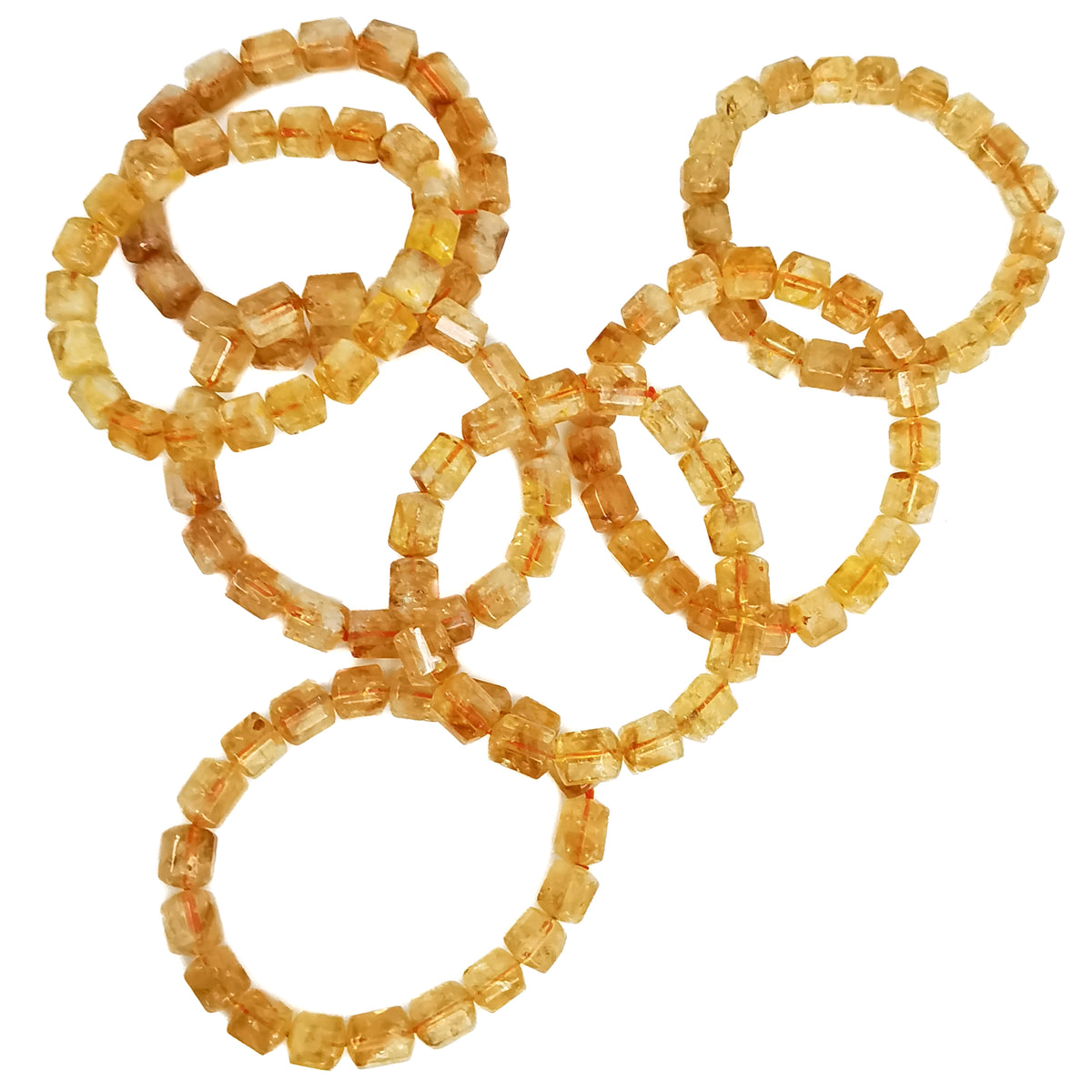 Citrine barrel bead bracelet.