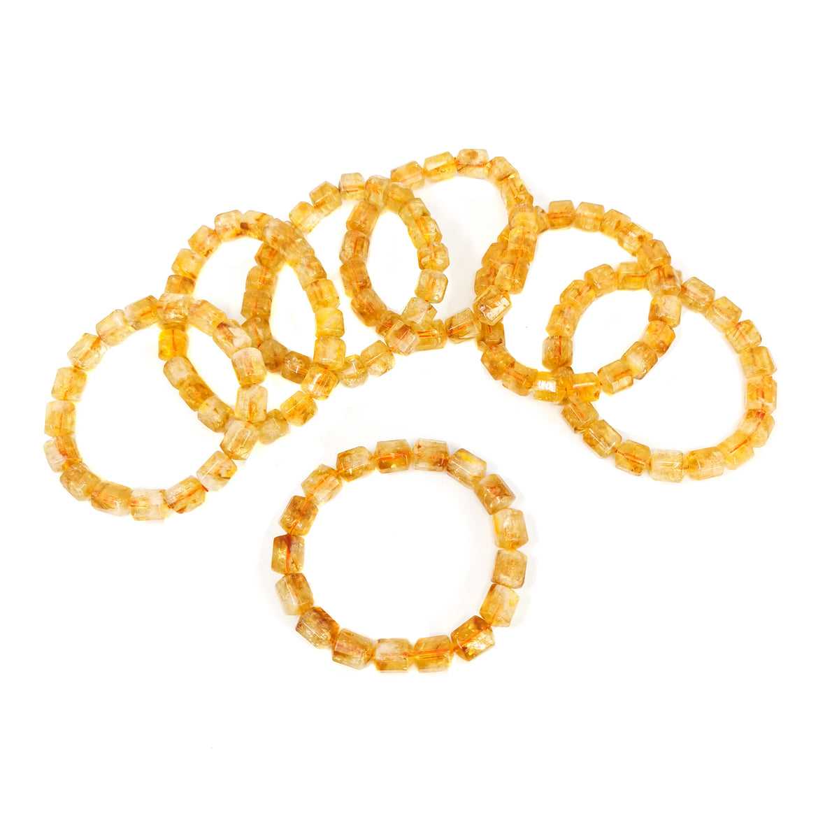 Citrine barrel bead bracelet.