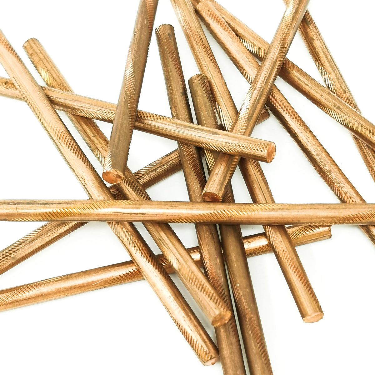 Copper Rods for Pressure Flaking 2pcs, made of hardened copper.