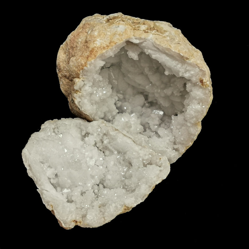 石英晶洞 - （破裂） - 一對 - 礦物