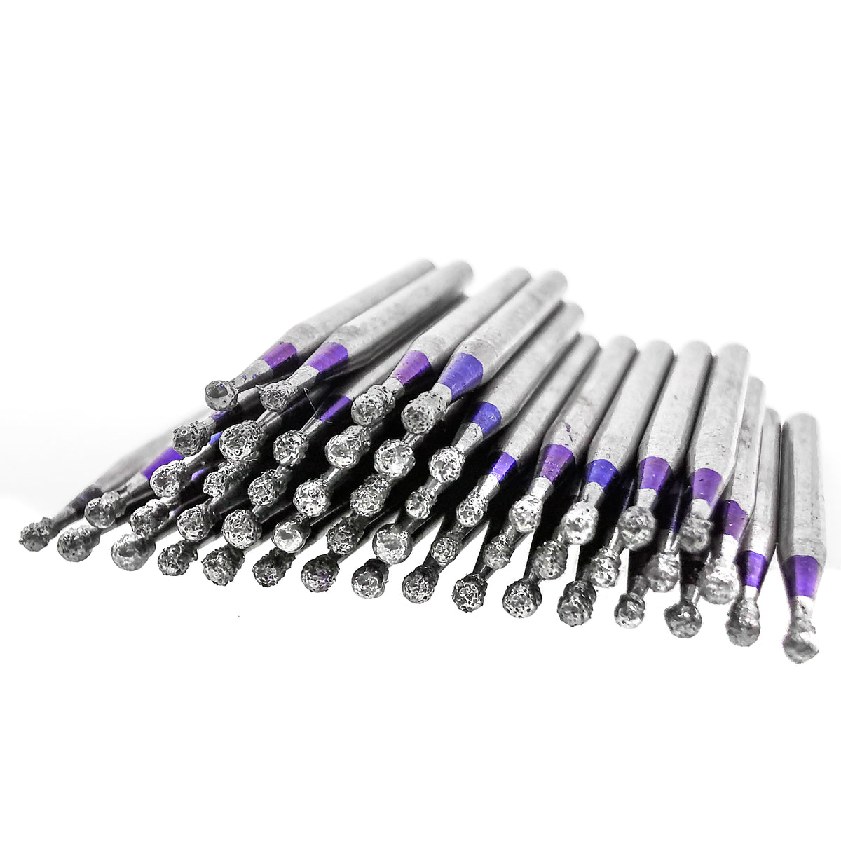Dental Ball Burr 5pcs grinding, made of steel plated with diamond.