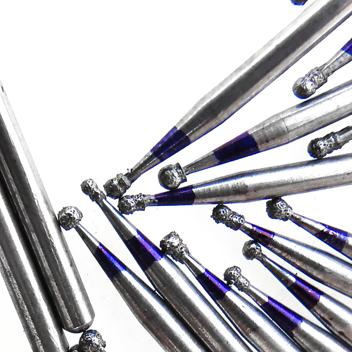 Dental Ball Burr 5pcs grinding, made of steel plated with diamond.