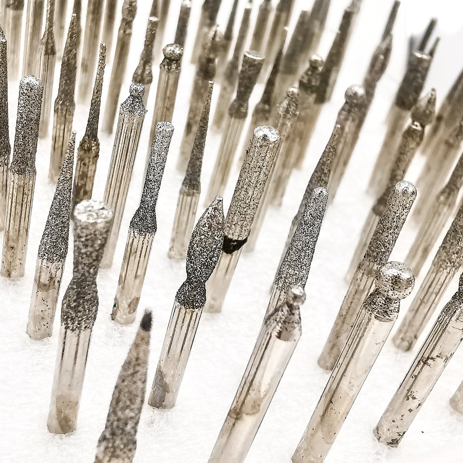 150g Diamond Plated Burr Set - Assorted Head Shapes 100 Pcs