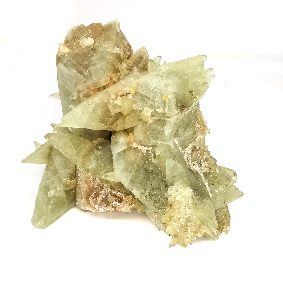 Dogtooth Calcite Green mineral specimen, calcium carbonate, from Balochistan, Pakistan.