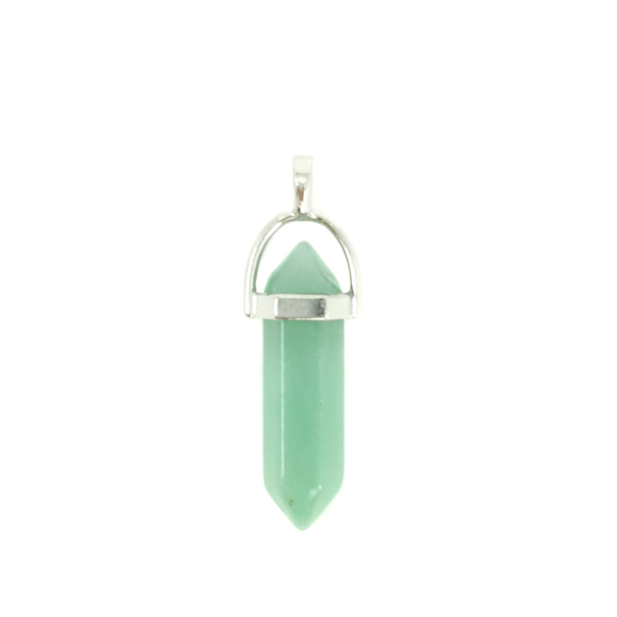 Double terminated crystal pendant: pendant close up