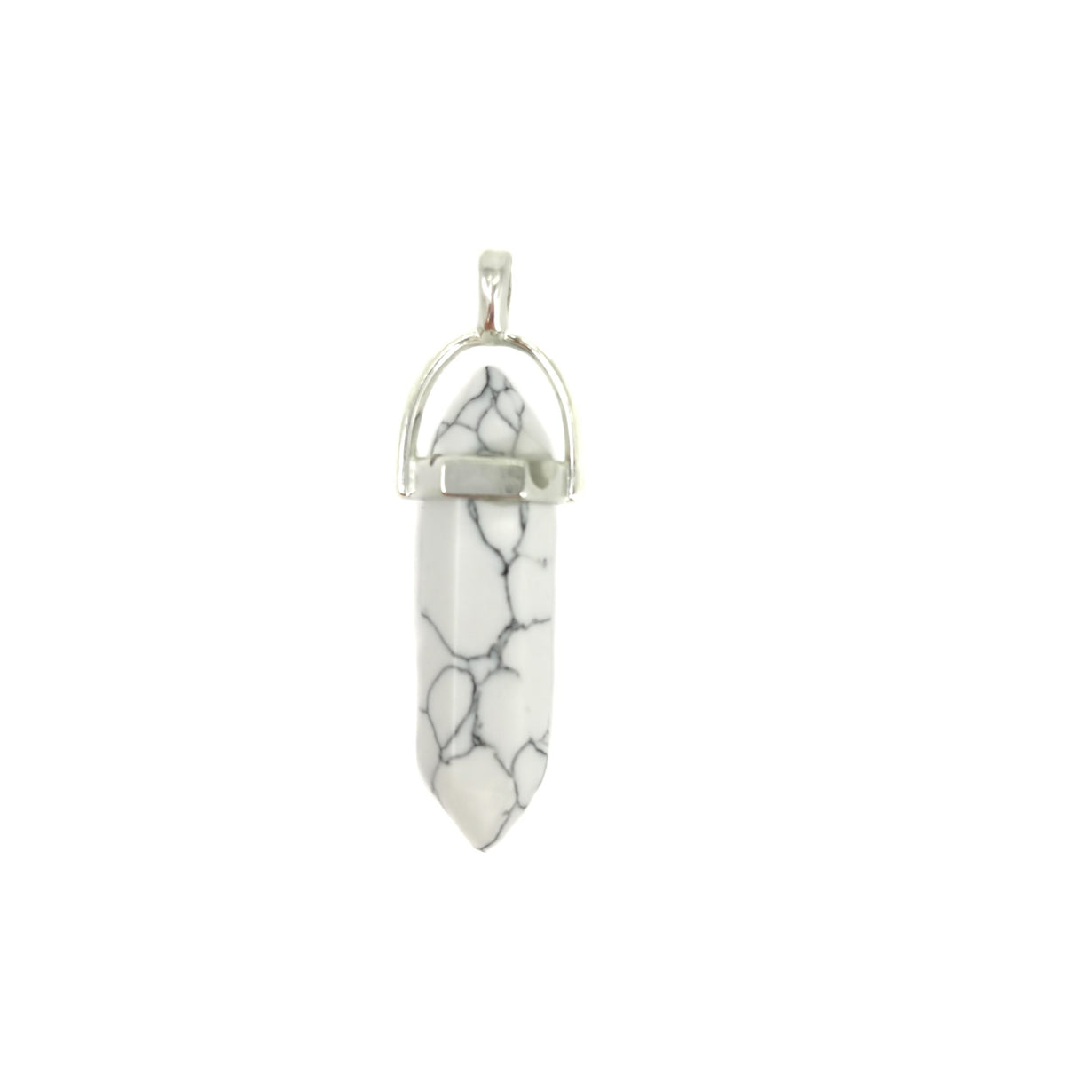 Double terminated crystal pendant: turquoise pendant