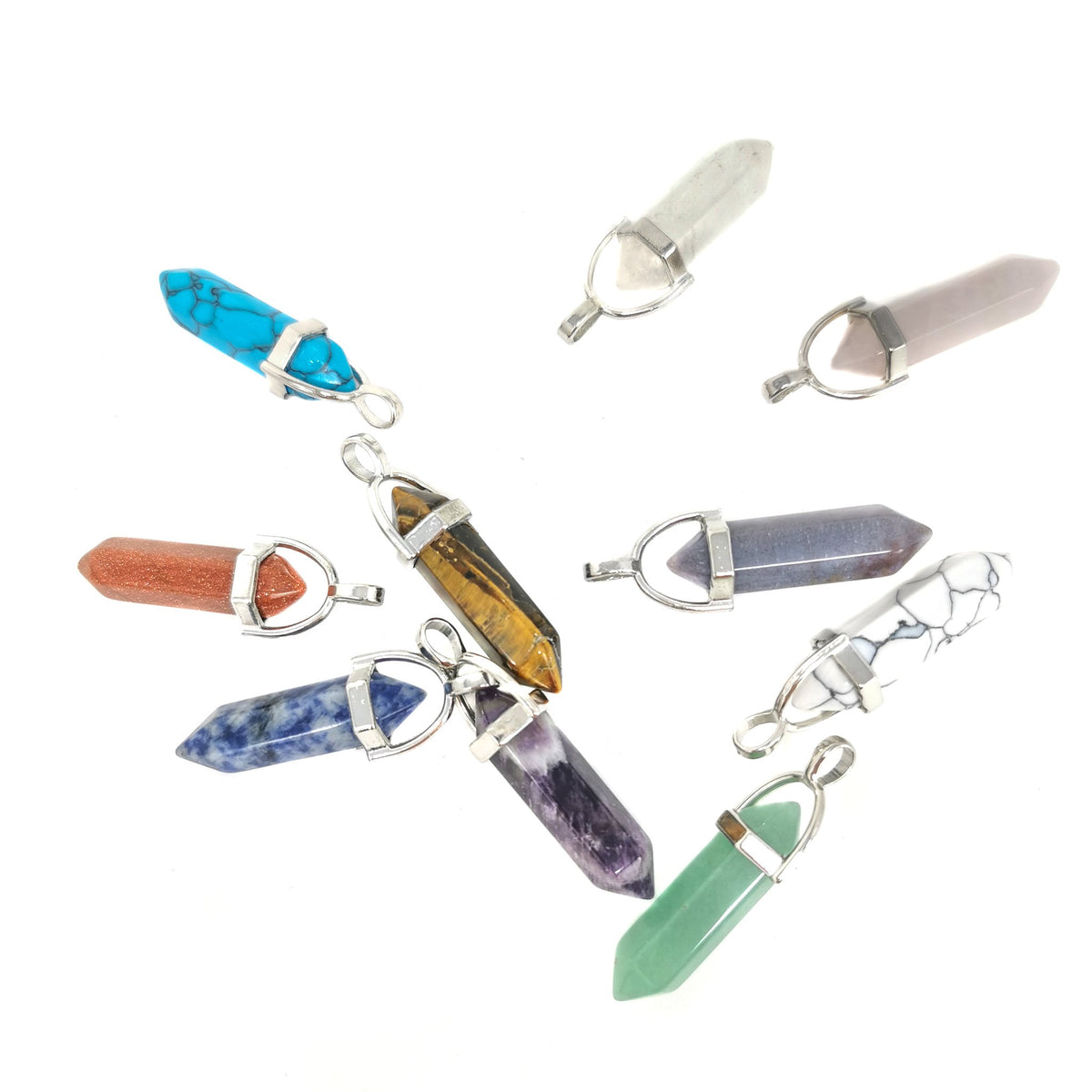 Double terminated crystal pendant: quartz pendant