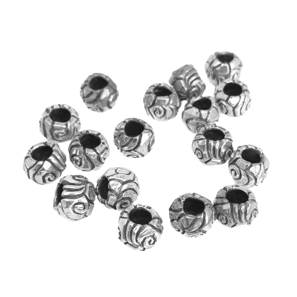 Dreadlock Swirl bead in sterling silver.
