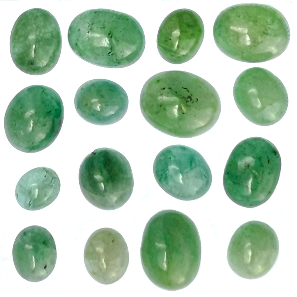 Emerald cabochon, a variety of beryl.