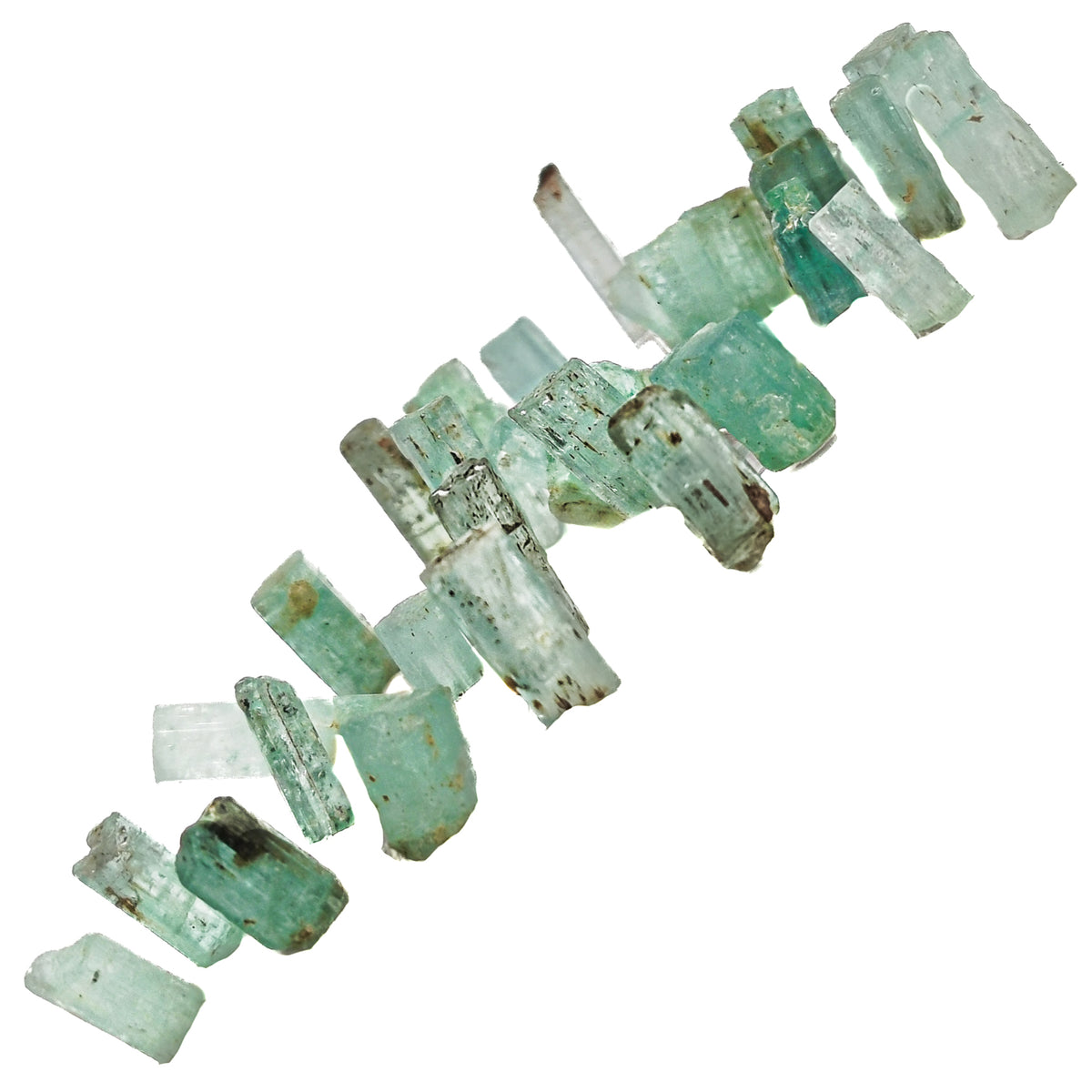 Emerald crystal from Nigeria – row of crystals