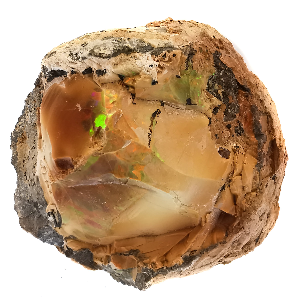 Ethiopian Opal mineral specimen, hydrated silica, from Ethiopia.