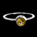 Solitaire Facet Stone Sterling Silver - Stacker Ring