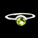 Solitaire Facet Stone Sterling Silver - Stacker Ring