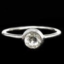 Solitaire Facet Stone Sterling Silver - Stacker Ring