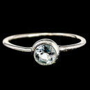 Solitaire Facet Stone Sterling Silver - Stacker Ring