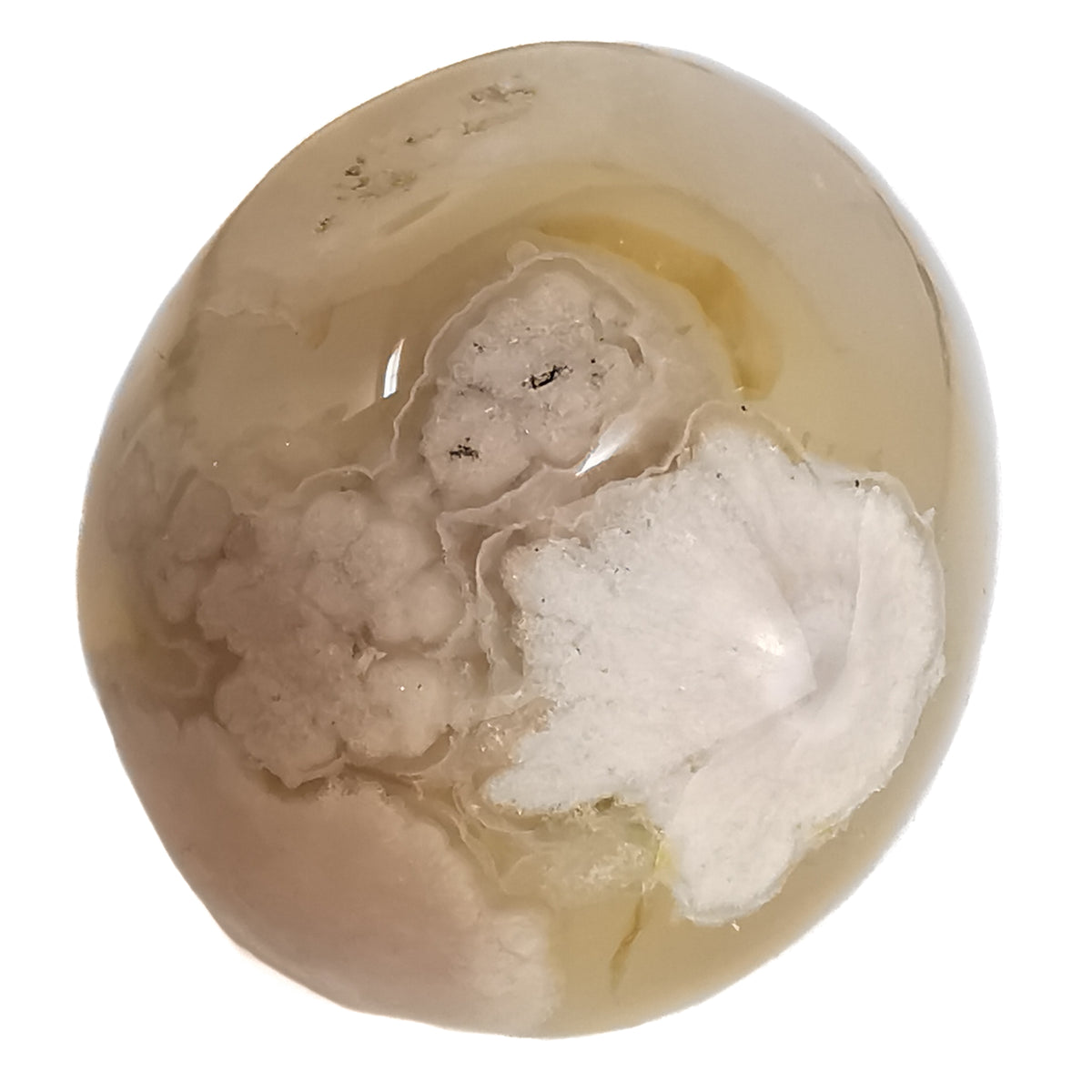 Flower Agate tumble, a variety of chalcedony, from Madagascar.