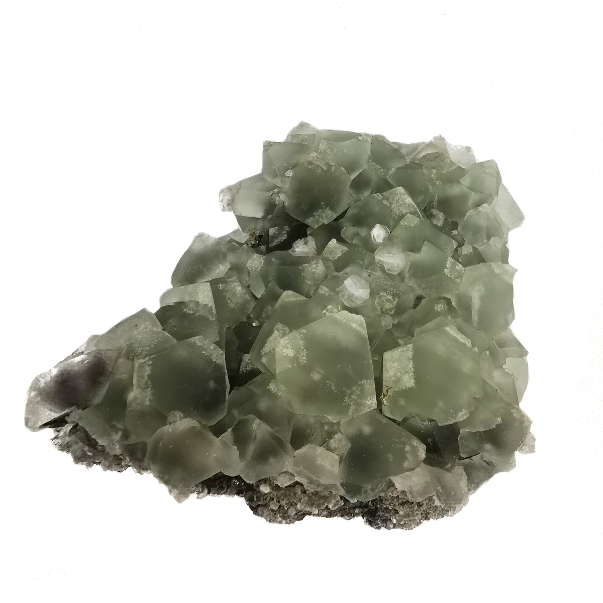 Fluorite and Calcite mineral specimen from Xianghualing, Hunan, China.