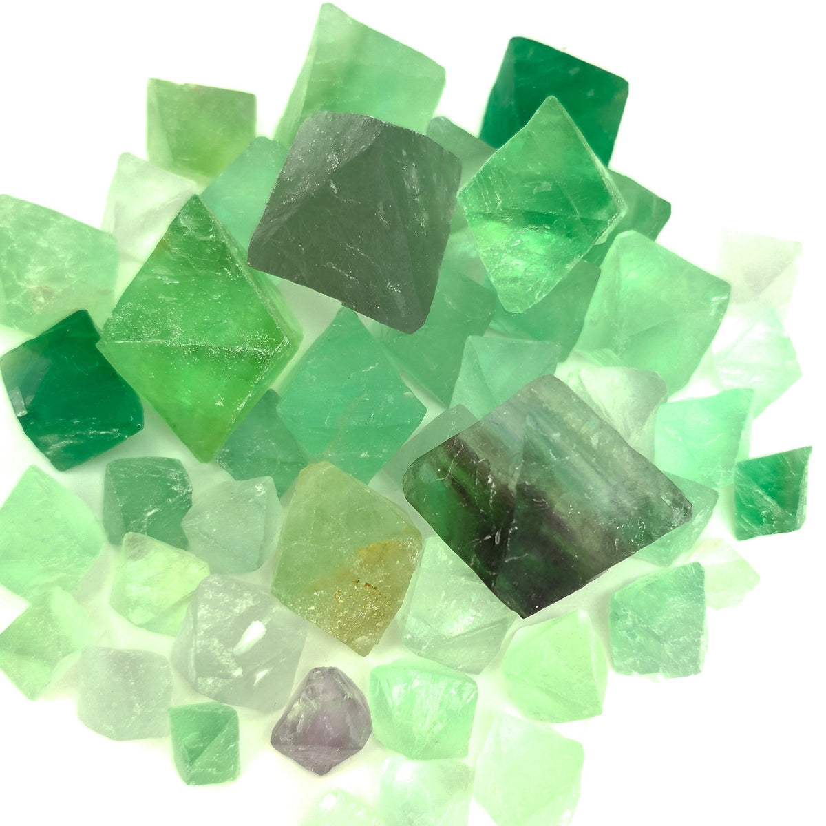 Fluorite Octahedron specimen, calcium fluoride, from China.
