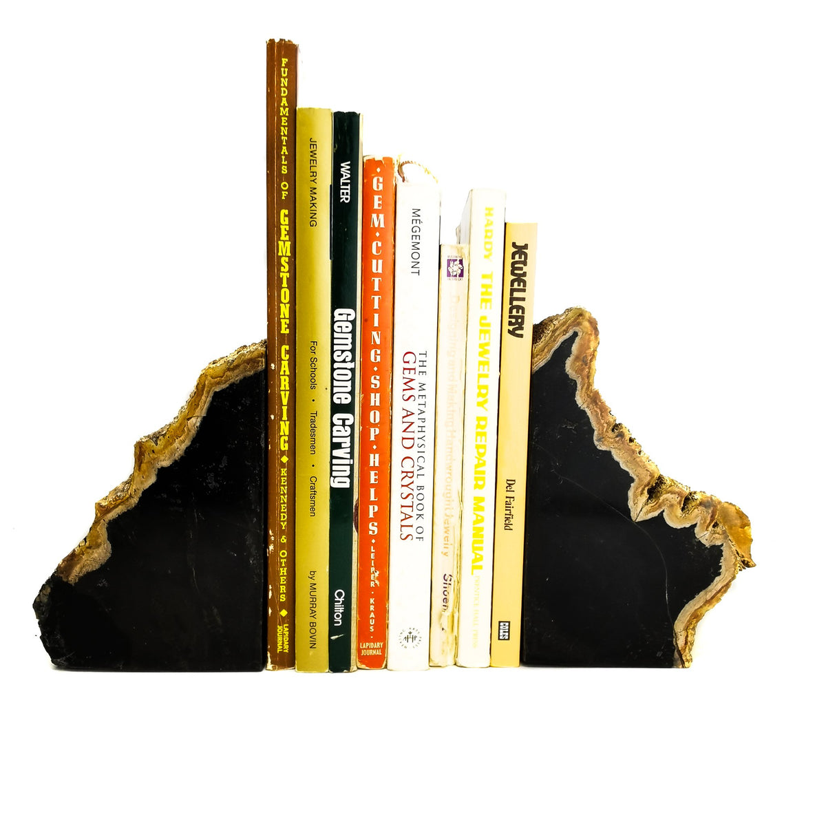 Petrified Wood Bookends fossil from Indonesia.