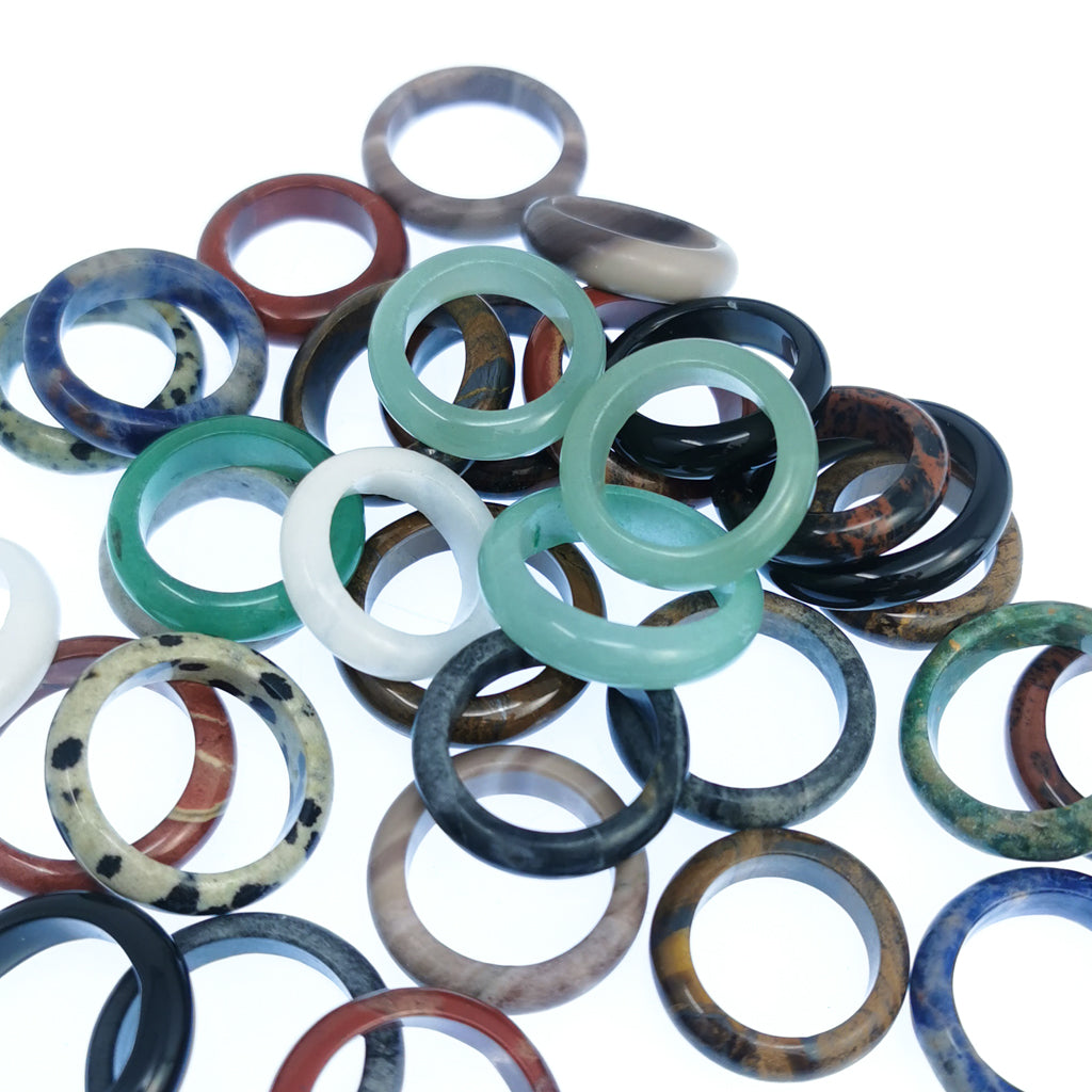 Gemstone ring – pile of stone rings