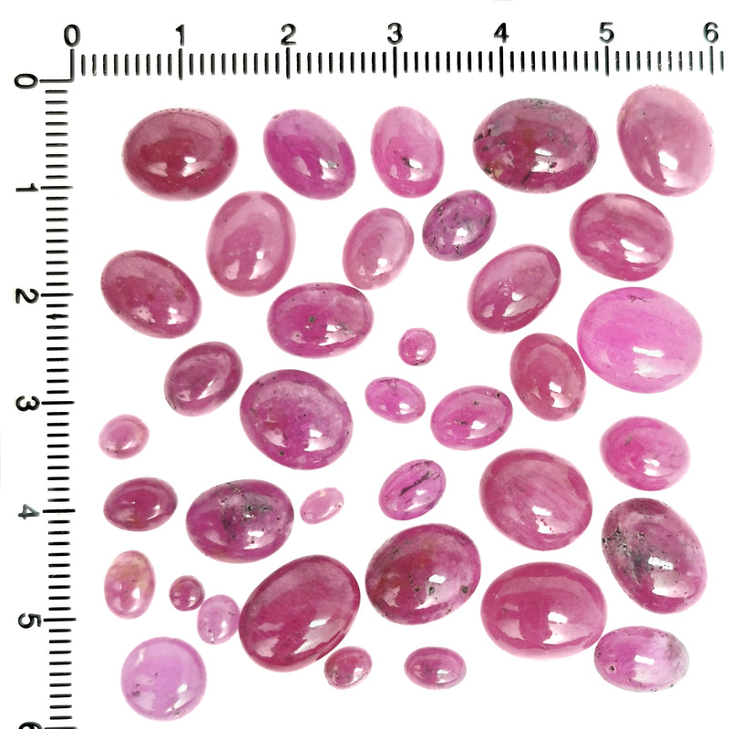 红宝石（玻璃填充）- 凸圆形