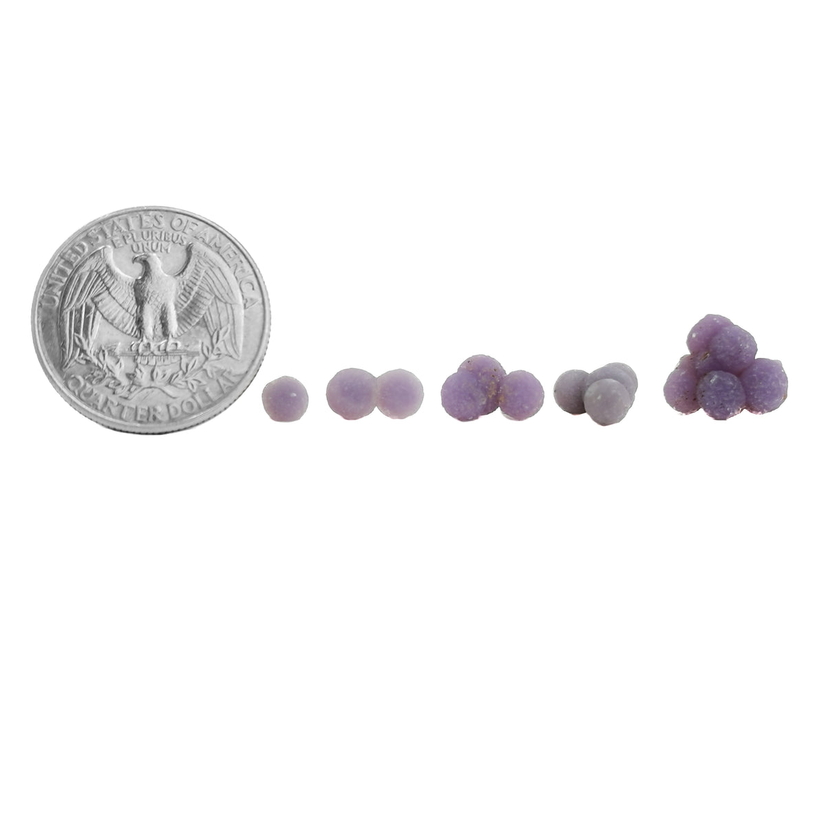 Grape Agate Floater specimen, a variety of chalcedony.