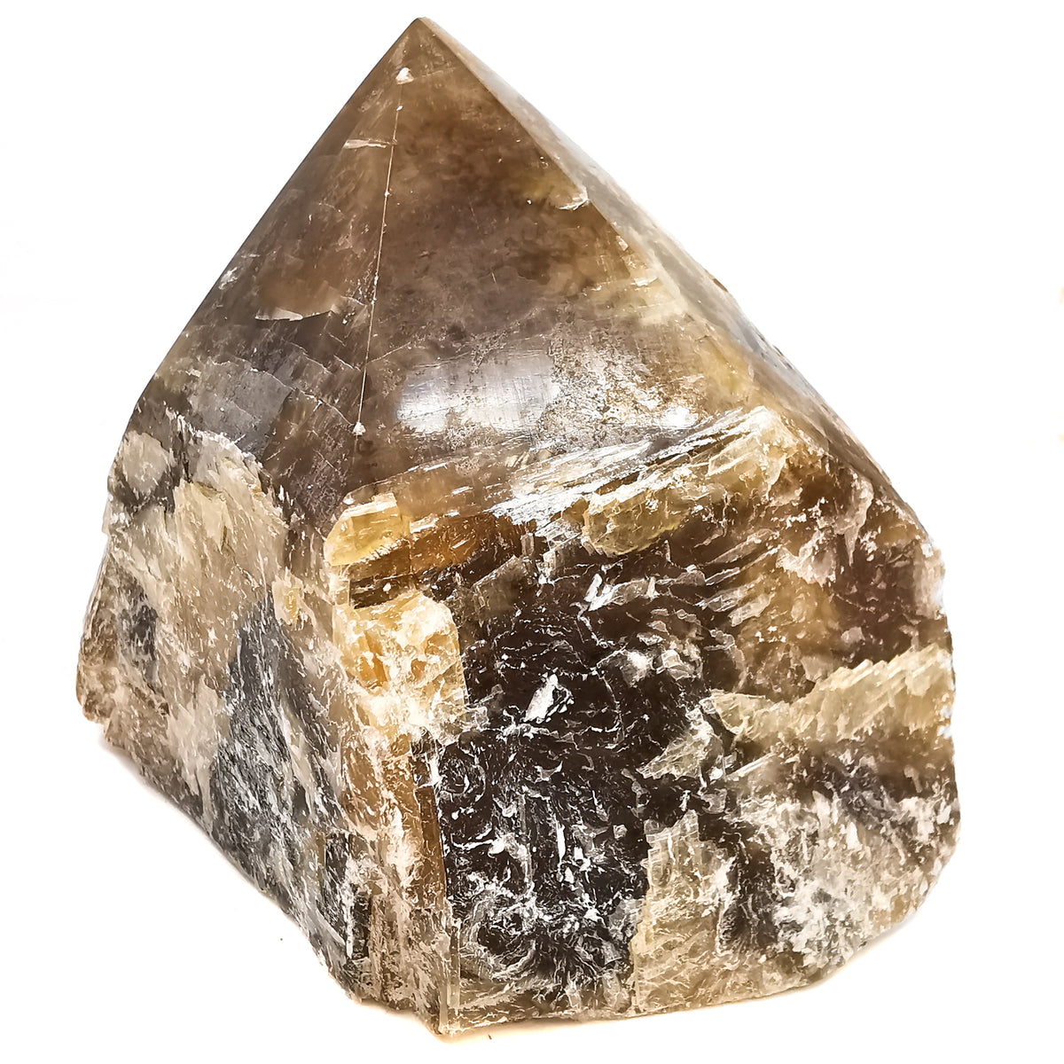 Honey Calcite power point, calcium carbonate, from Mexico.