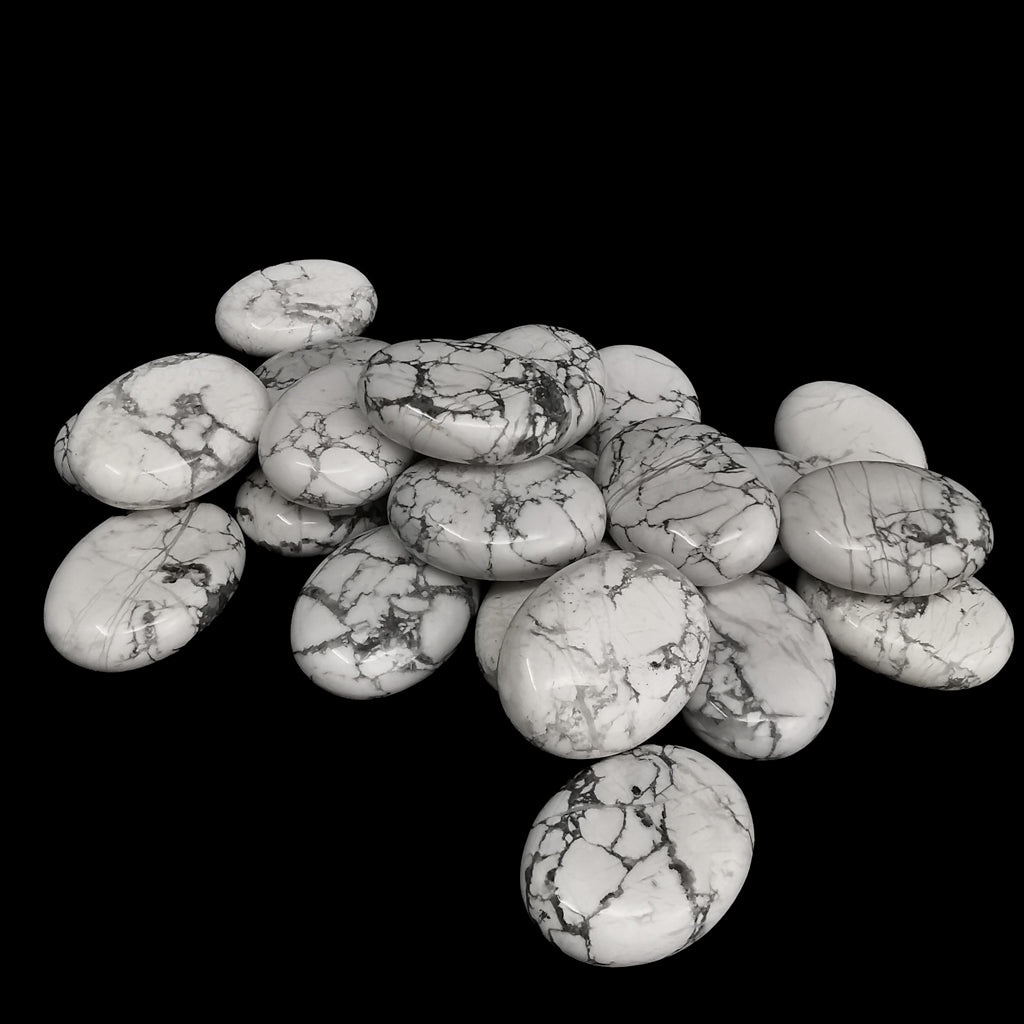 Howlite mini palmstones from Canada.