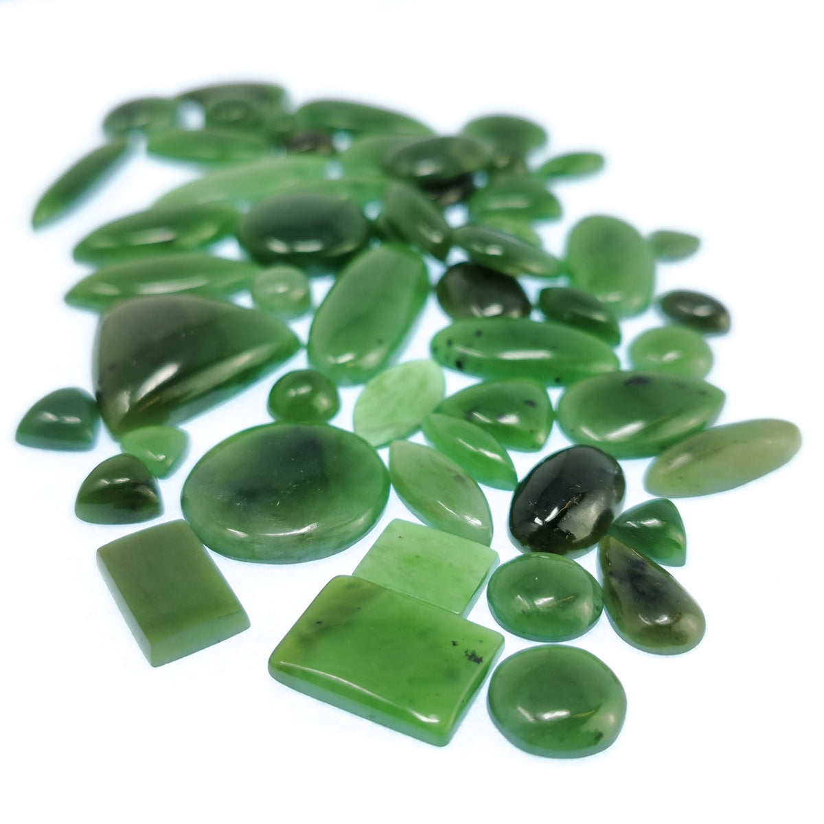 BC Nephrite Jade cabochon from British Columbia, Canada.