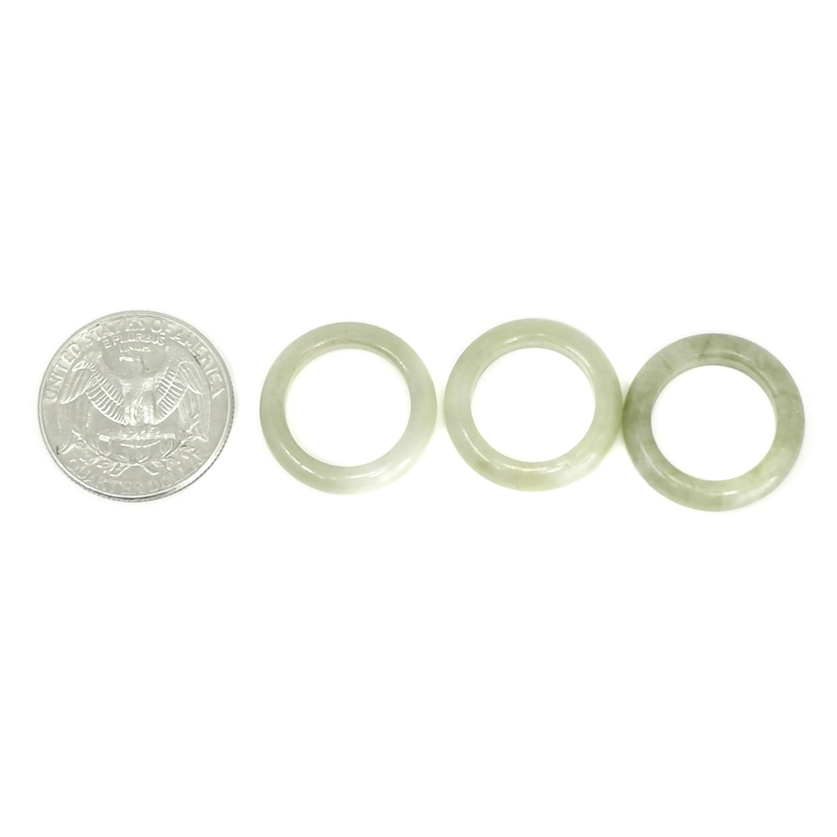 Burmese jadeite ring – rings beside a coin