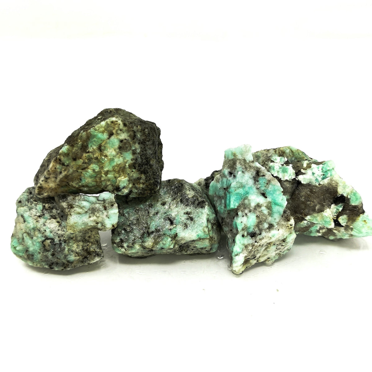 Amazonite in Granite rough, a variety of microcline feldspar, from Boston Bar, British Columbia, Canada, dug by Rubble Rock and Gem.