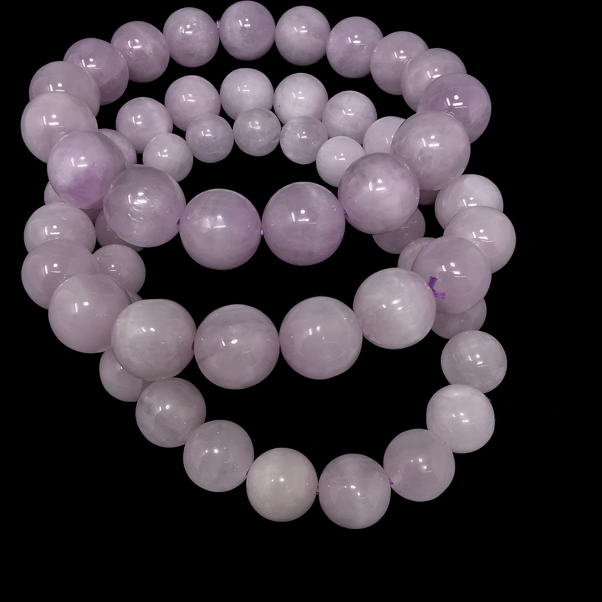 Kunzite bead bracelet from Pakistan – stack of bracelets