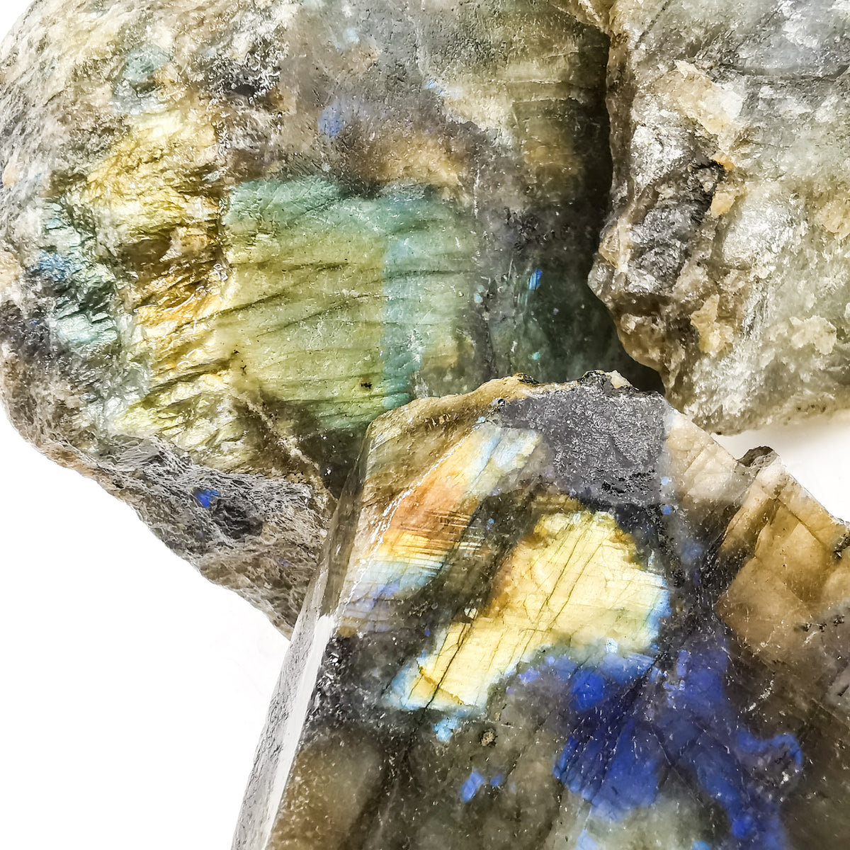 Labradorite rough, a feldspar, from Madagascar.