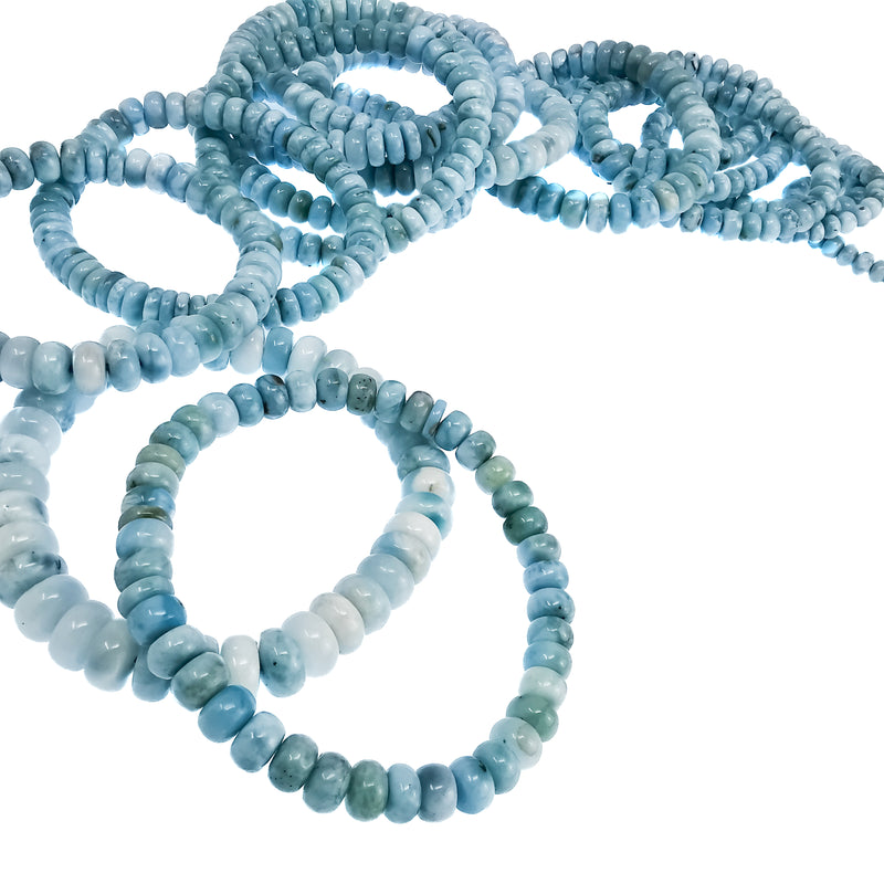 Larimar - Disc Bead Bracelets