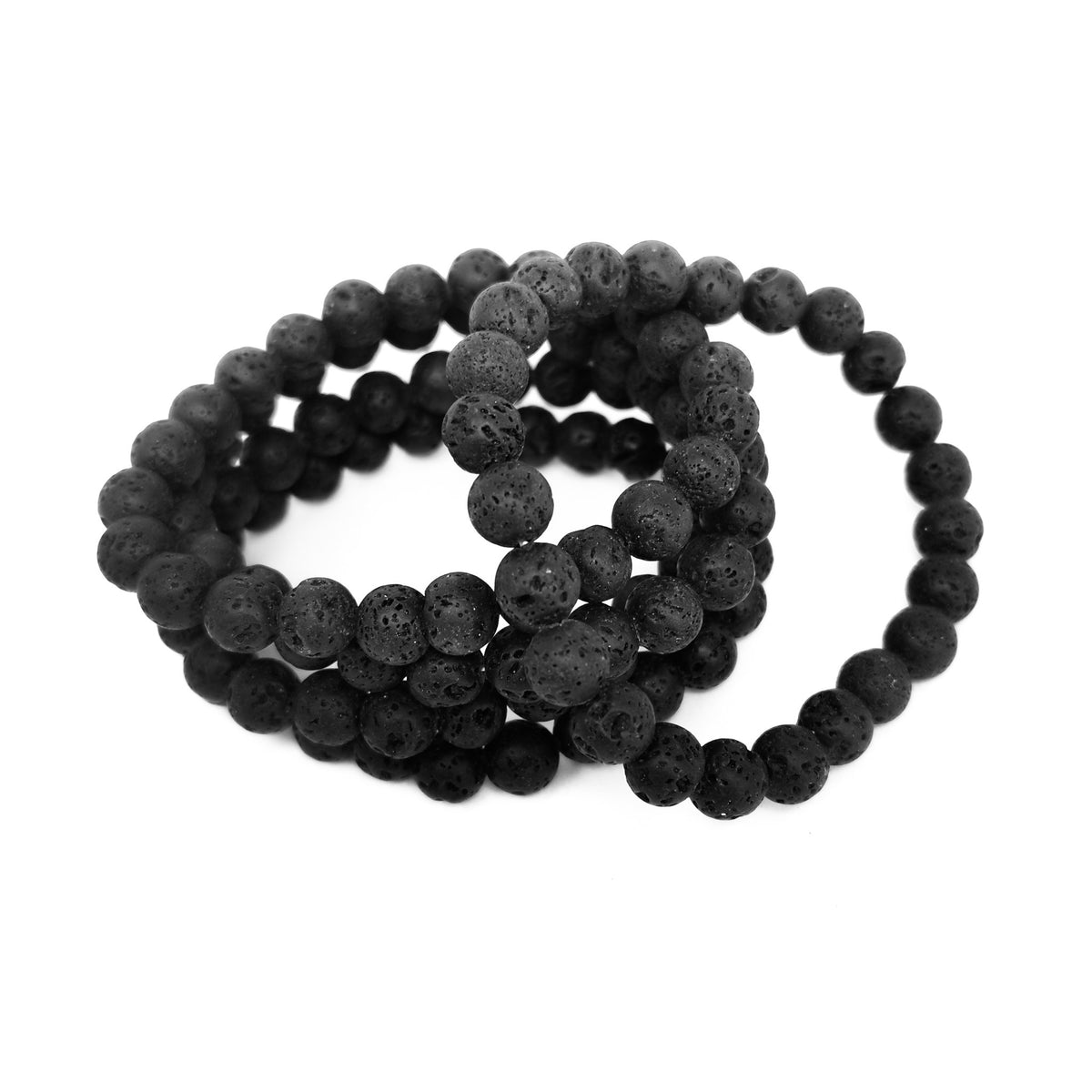 Lava stone bracelet: several bracelets coiled together