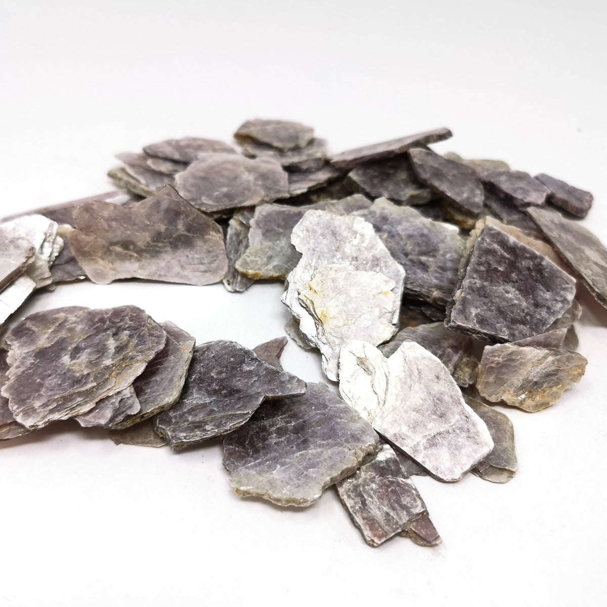 Lepidolite sheet specimen from Brazil – sheets, top view