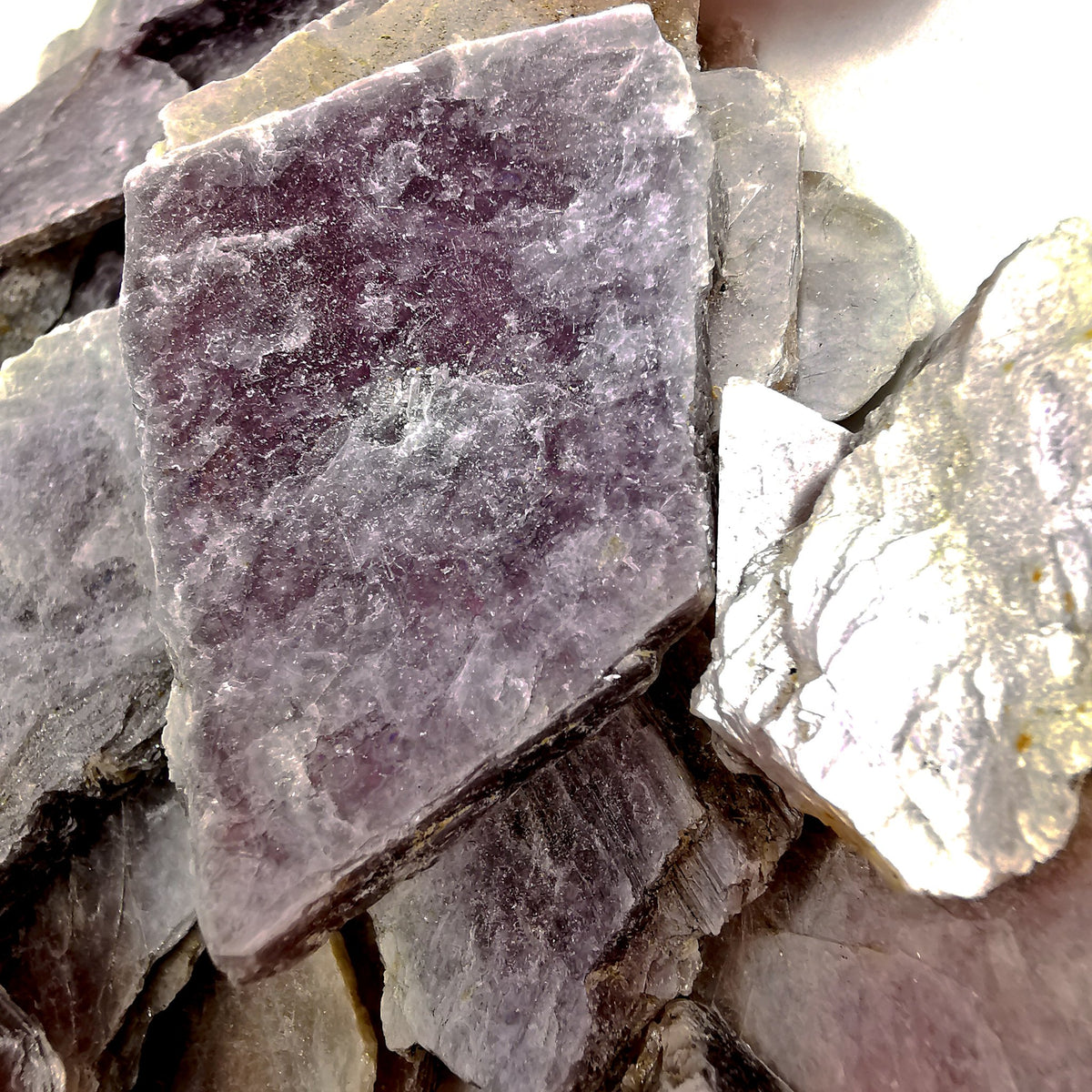Lepidolite Sheet specimen, a lithium mica.