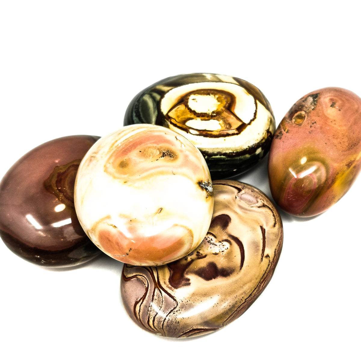 Chrome Jasper palm stone from Madagascar.