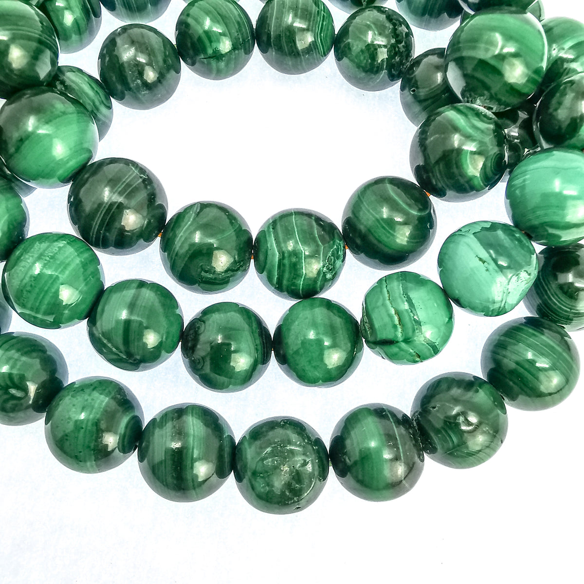Malachite bead bracelet.