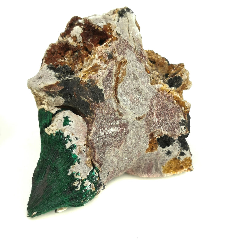 Fibrous Malachite on Matrix - Mineral