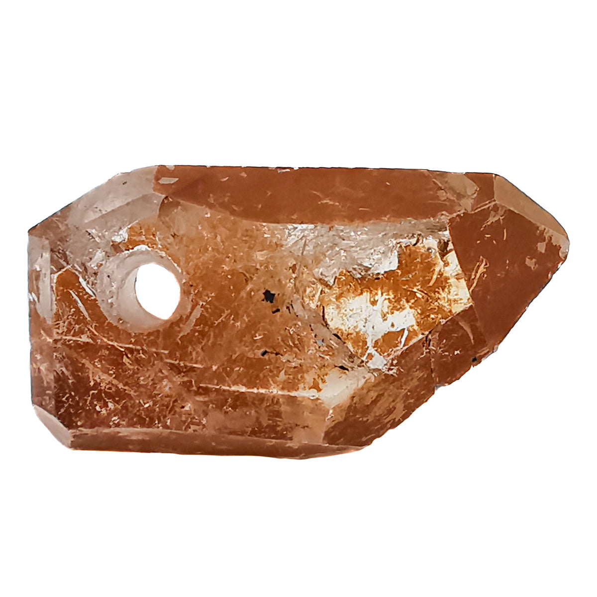 Mandarin quartz point pendant: single pendant