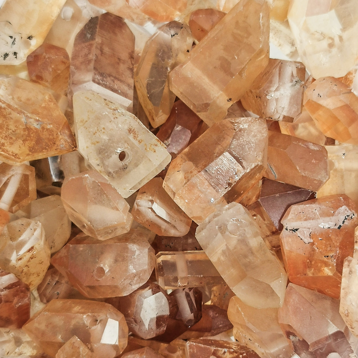 Mandarin quartz point pendant: pendant sizes