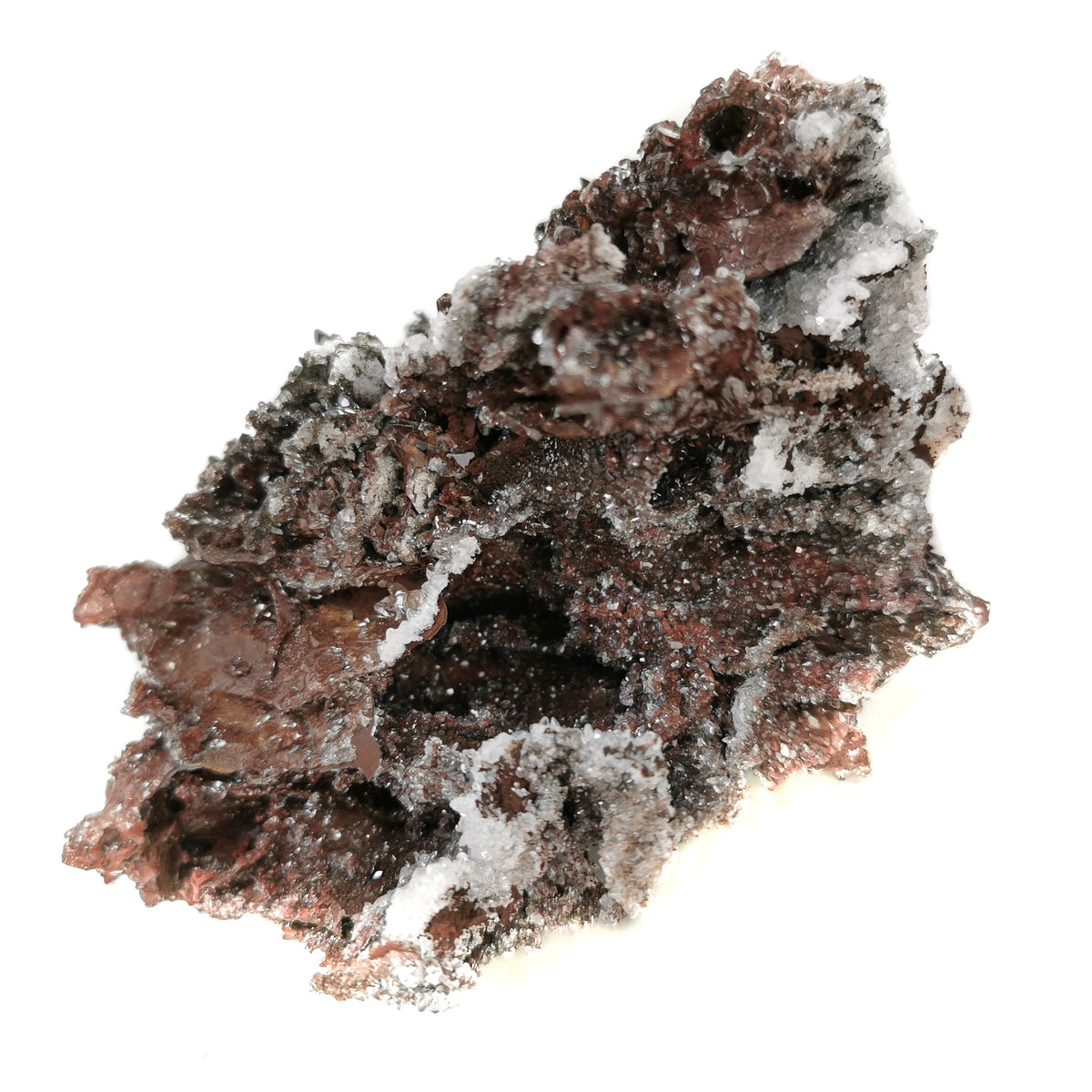 Calcite with Cinnabar specimen from Mexico.