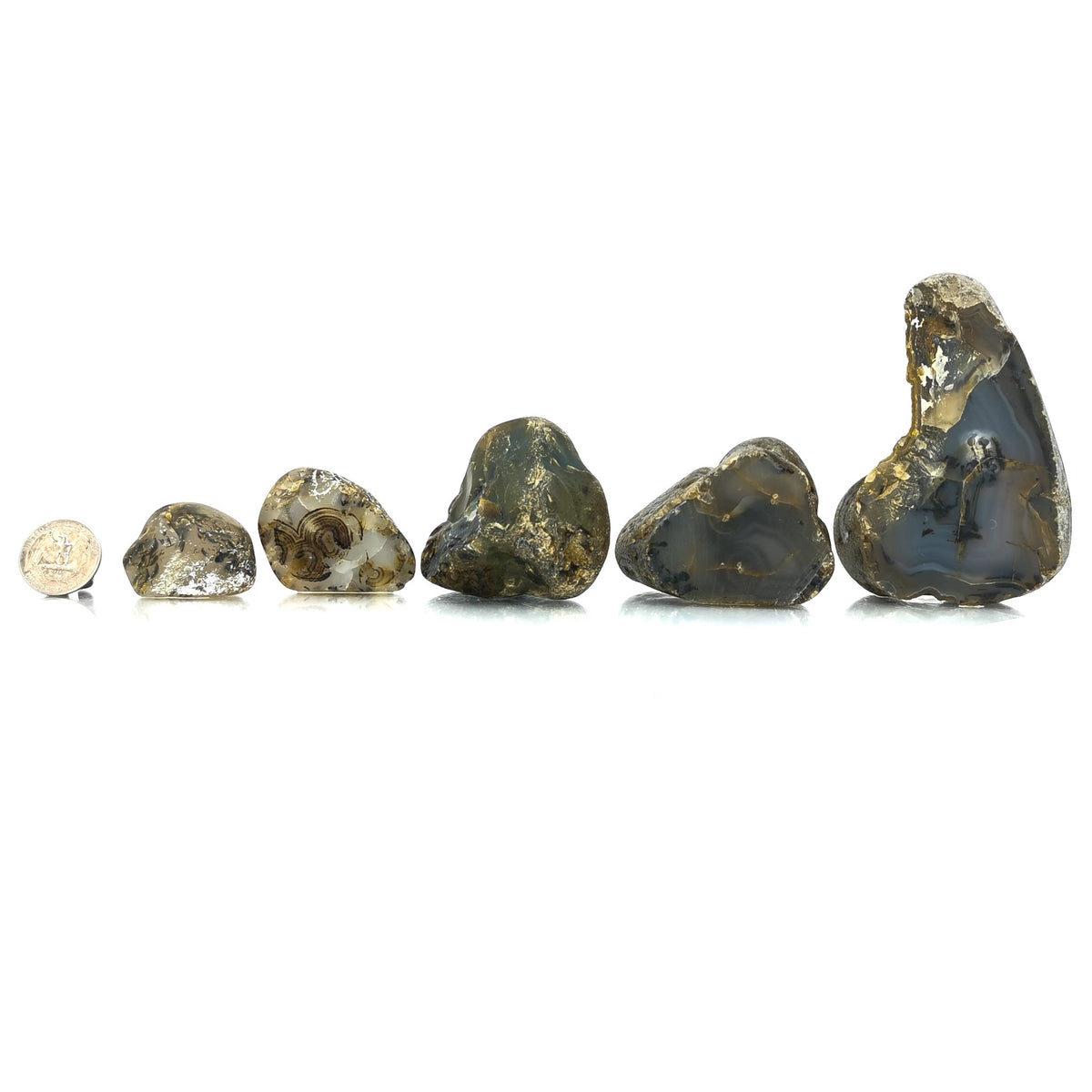 Montana Agate rough, a variety of chalcedony.