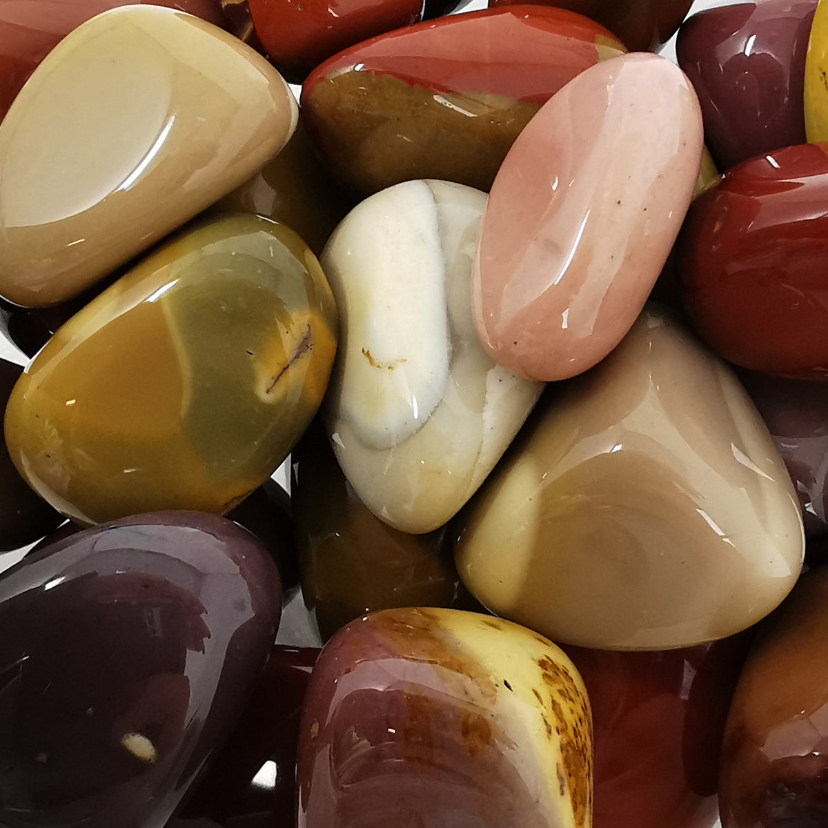 Mookaite tumble from Mooka Station, Carnarvon Shire, Western Australia, Australia.